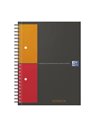 Agenda organizator Oxford International Notebook, A5+ 80 file, hartie Optik 90g/mp, spira dubla, scribzee, patratele, Gri