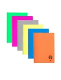 Set 6 Caiete A4 cu spira si coperta plastic Daco CT496AR, 96 file, 70g/mp, Matematica, Culori asortate