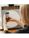 CRST-350,RingString Mini - Kit complet de String Art pentru a realiza tablou cu fir de ata dupa fotografia ta, diagonala 35 cm, 
