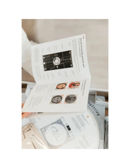 CRST-350,RingString Mini - Kit complet de String Art pentru a realiza tablou cu fir de ata dupa fotografia ta, diagonala 35 cm, 