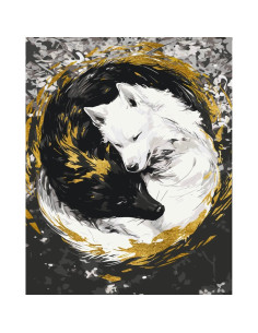 LW3458,Pictura pe numere cu sasiu si set de culori acrilice metalizate, 40x50 cm, LW3458