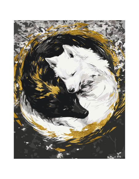 LW3458,Pictura pe numere cu sasiu si set de culori acrilice metalizate, 40x50 cm, LW3458