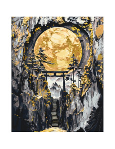 LW3454,Pictura pe numere cu sasiu si set de culori acrilice metalizate, 40x50 cm, LW3454