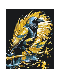 LW3421,Pictura pe numere cu sasiu si set de culori acrilice metalizate, 40x50 cm, LW3421