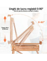 HX3_NEGRU,Sevalet portabil, de studio sau teren, din lemn de fag, cu cutie depozitare, paleta si curea transport, inaltime regla