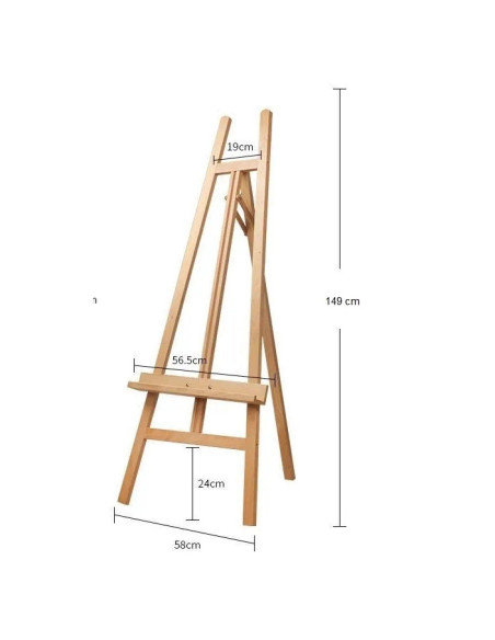W09_NATUR,Sevalet pictura din lemn de fag, stabil si pliabil, pentru panze de pana la 120 cm, inaltime 149 cm, culoare natur, gr