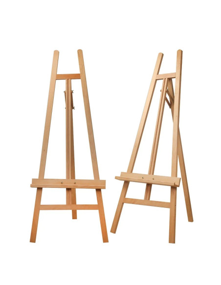 W09_NATUR,Sevalet pictura din lemn de fag, stabil si pliabil, pentru panze de pana la 120 cm, inaltime 149 cm, culoare natur, gr