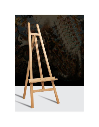 W09_NATUR,Sevalet pictura din lemn de fag, stabil si pliabil, pentru panze de pana la 120 cm, inaltime 149 cm, culoare natur, gr