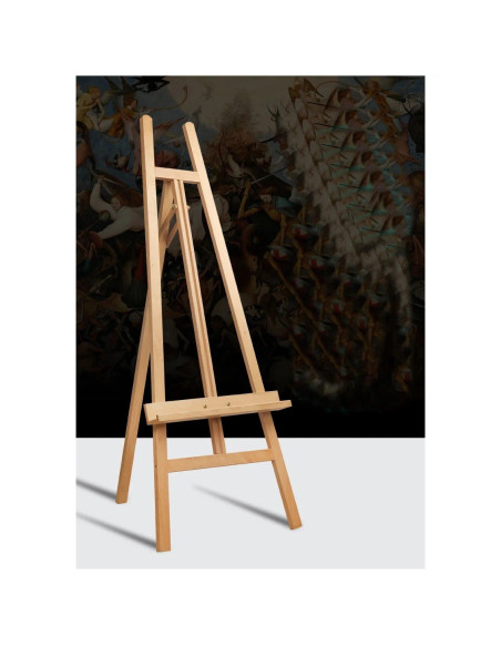 W09_NATUR,Sevalet pictura din lemn de fag, stabil si pliabil, pentru panze de pana la 120 cm, inaltime 149 cm, culoare natur, gr