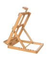 W07C_NATUR,Sevalet pliabil din lemn de fag, pentru pictura la masa/birou, inaltime 62 cm, suporta panza de pana la 58 cm, greuta
