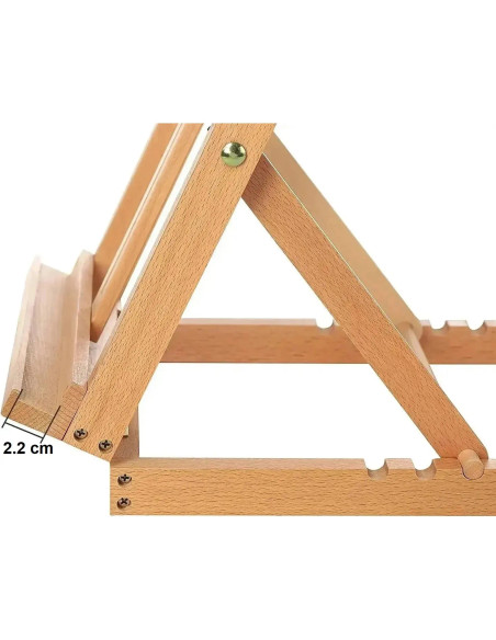 W07C_NATUR,Sevalet pliabil din lemn de fag, pentru pictura la masa/birou, inaltime 62 cm, suporta panza de pana la 58 cm, greuta