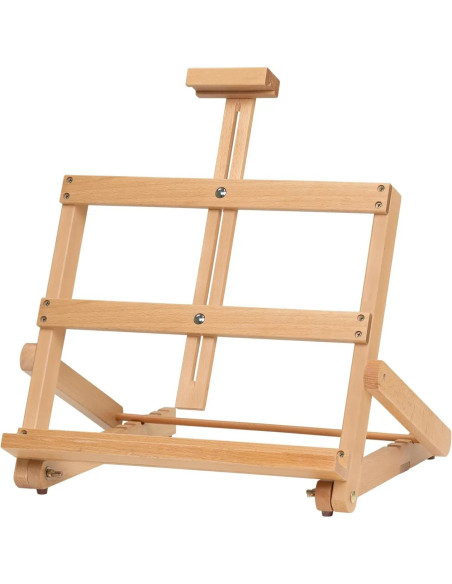 W07B_NATUR,Sevalet pliabil, de masa/birou, din lemn de fag, inaltime maxima 45 cm, panze de max 48 cm, culoare natur, W07B