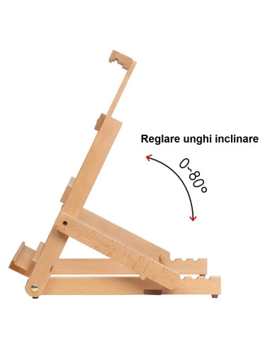 W07B_NATUR,Sevalet pliabil, de masa/birou, din lemn de fag, inaltime maxima 45 cm, panze de max 48 cm, culoare natur, W07B