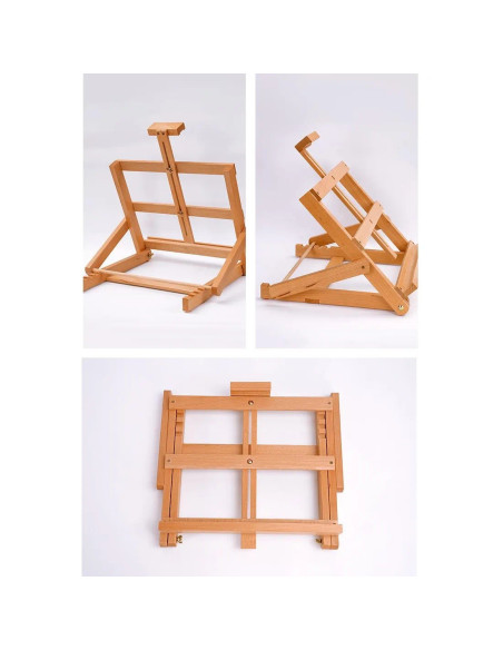 W07B_NATUR,Sevalet pliabil, de masa/birou, din lemn de fag, inaltime maxima 45 cm, panze de max 48 cm, culoare natur, W07B