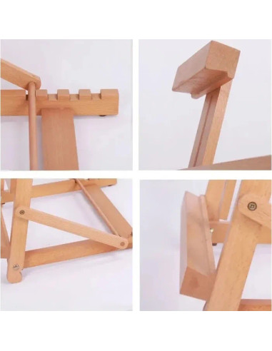 W07B_NATUR,Sevalet pliabil, de masa/birou, din lemn de fag, inaltime maxima 45 cm, panze de max 48 cm, culoare natur, W07B
