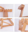 W07B_NATUR,Sevalet pliabil, de masa/birou, din lemn de fag, inaltime maxima 45 cm, panze de max 48 cm, culoare natur, W07B