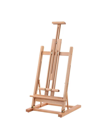 W07A_NATUR,Sevalet din lemn de fag pentru masa, pliabil, reglabil, inaltime 87-178 cm, panze de pana la 120 cm, profesional, cul