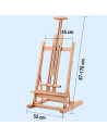 W07A_NATUR,Sevalet din lemn de fag pentru masa, pliabil, reglabil, inaltime 87-178 cm, panze de pana la 120 cm, profesional, cul