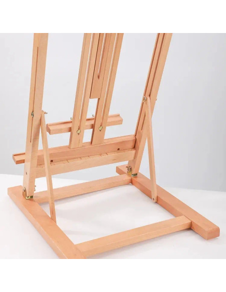 W07A_NATUR,Sevalet din lemn de fag pentru masa, pliabil, reglabil, inaltime 87-178 cm, panze de pana la 120 cm, profesional, cul