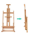 W07A_NATUR,Sevalet din lemn de fag pentru masa, pliabil, reglabil, inaltime 87-178 cm, panze de pana la 120 cm, profesional, cul