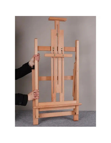 W07A_NATUR,Sevalet din lemn de fag pentru masa, pliabil, reglabil, inaltime 87-178 cm, panze de pana la 120 cm, profesional, cul