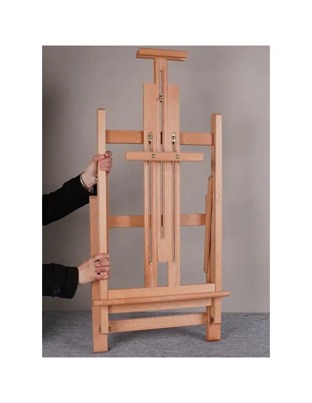 W07A_NATUR,Sevalet din lemn de fag pentru masa, pliabil, reglabil, inaltime 87-178 cm, panze de pana la 120 cm, profesional, cul