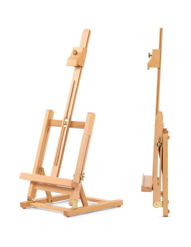 W06E_NATUR,Sevalet de masa reglabil din lemn de fag, pliabil, pentru panze de pana la 40 cm, greutate 0.7kg, culoare natur, W06E