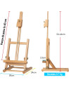 W06E_NATUR,Sevalet de masa reglabil din lemn de fag, pliabil, pentru panze de pana la 40 cm, greutate 0.7kg, culoare natur, W06E