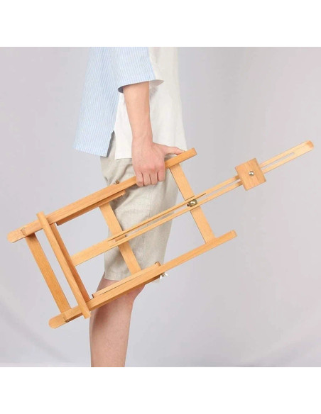 W06E_NATUR,Sevalet de masa reglabil din lemn de fag, pliabil, pentru panze de pana la 40 cm, greutate 0.7kg, culoare natur, W06E