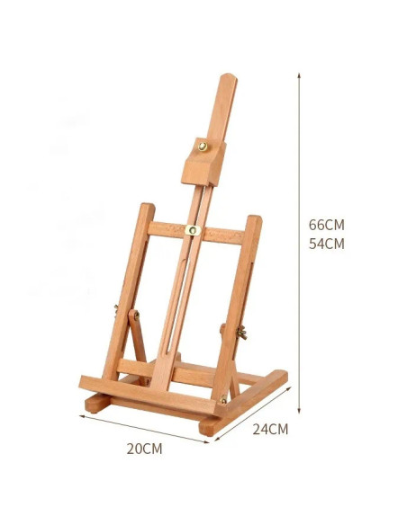 W06E_NATUR,Sevalet de masa reglabil din lemn de fag, pliabil, pentru panze de pana la 40 cm, greutate 0.7kg, culoare natur, W06E