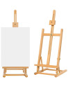 W06B_NATUR,Sevalet de masa/birou din lemn de Fag, pliabil, inaltime ajustabila intre 82-112 cm, pt panze de pana la 60 cm, greut