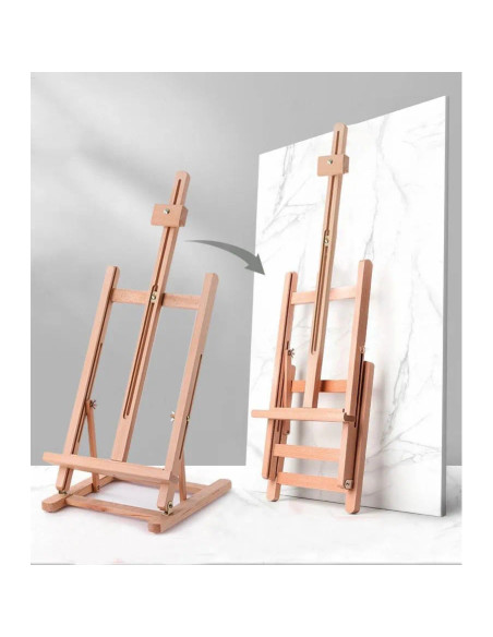 W06B_NATUR,Sevalet de masa/birou din lemn de Fag, pliabil, inaltime ajustabila intre 82-112 cm, pt panze de pana la 60 cm, greut