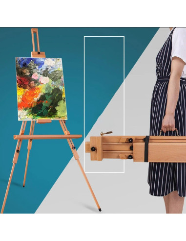 SJ_M2,Sevalet profesional din lemn de fag &ndash Stabilitate, eleganta si versatilitate pentru orice artist, inaltime reglabila 
