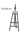 W04A_NEGRU,Șevalet pictură, din lemn de fag, inaltime 175 cm - 240 cm, pentru panze inalte de pana la 130 cm, culoare neagra, W0