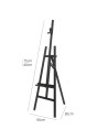 W04A_NEGRU,Șevalet pictură, din lemn de fag, inaltime 175 cm - 240 cm, pentru panze inalte de pana la 130 cm, culoare neagra, W0