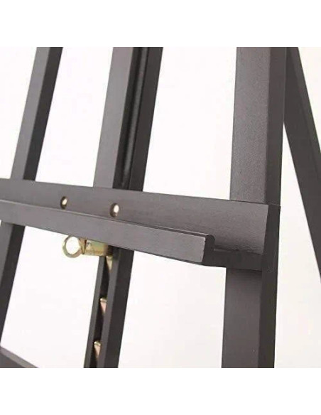 W04A_NEGRU,Șevalet pictură, din lemn de fag, inaltime 175 cm - 240 cm, pentru panze inalte de pana la 130 cm, culoare neagra, W0