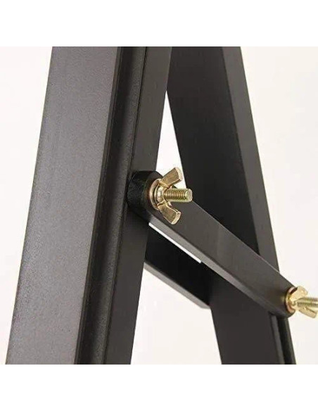 W04A_NEGRU,Șevalet pictură, din lemn de fag, inaltime 175 cm - 240 cm, pentru panze inalte de pana la 130 cm, culoare neagra, W0
