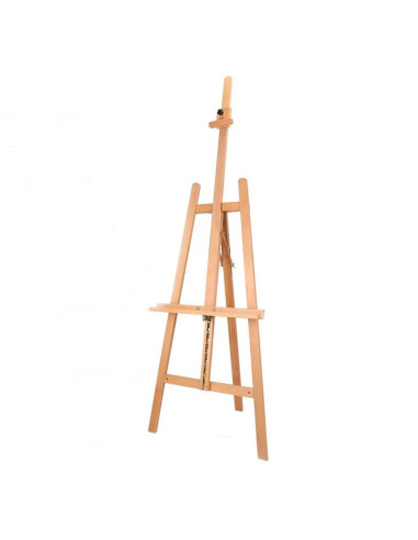 W04A_NATUR,Șevalet pictură, din lemn de fag, inaltime 175 cm - 240 cm, pentru panze inalte de pana la 130 cm, culoare natur, W04