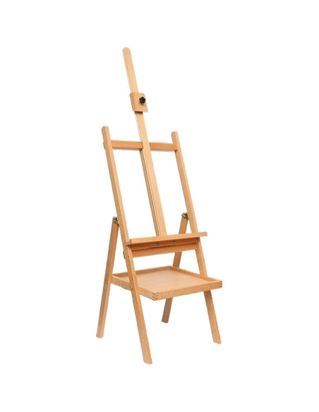 HJ1B_M3,Sevalet profesional din lemn de fag, inaltime ajustabila 150-190 cm, varianta cu tava, culoare natur, HJ-1B