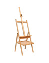 HJ1B_M3,Sevalet profesional din lemn de fag, inaltime ajustabila 150-190 cm, varianta cu tava, culoare natur, HJ-1B