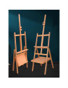 HJ1B_M3,Sevalet profesional din lemn de fag, inaltime ajustabila 150-190 cm, varianta cu tava, culoare natur, HJ-1B