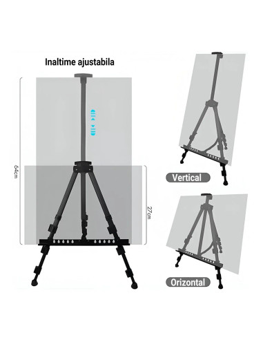 CRDSEV10,Sevalet pictura, trepied metalic cu picioare anti-derapante, inaltime reglabila 54 - 160 cm, husa transport inclusa, CR