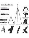 CRDSEV10,Sevalet pictura, trepied metalic cu picioare anti-derapante, inaltime reglabila 54 - 160 cm, husa transport inclusa, CR