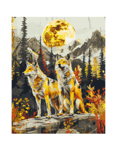 LW30450,Pictura pe numere cu sasiu si set de culori acrilice metalizate, 40x50 cm, LW30450