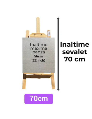 CRDSEV13,Sevalet pictura, material lemn de pin, inaltime reglabila maxim 70 cm inaltime