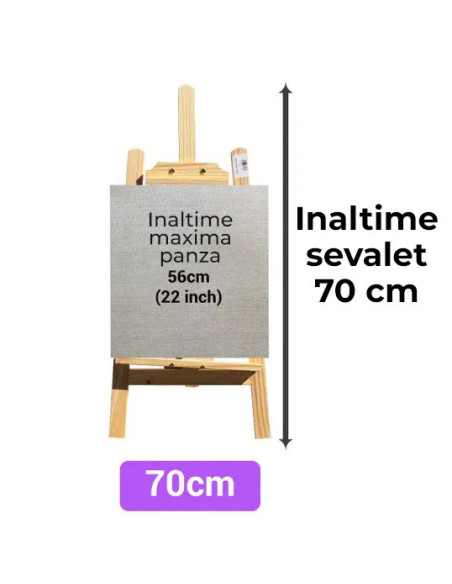 CRDSEV13,Sevalet pictura, material lemn de pin, inaltime reglabila maxim 70 cm inaltime
