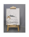 CRDSEV13,Sevalet pictura, material lemn de pin, inaltime reglabila maxim 70 cm inaltime