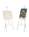 CRDSEV2_175ALB,Sevalet pictura, 175 cm, lemn de pin, inaltime reglabila, culoare alba