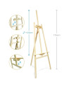 CRDSEV2_175ALB,Sevalet pictura, 175 cm, lemn de pin, inaltime reglabila, culoare alba