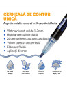 MKR-SV-24,Set markere cu sclipici argintiu si contur colorat, 24 culori